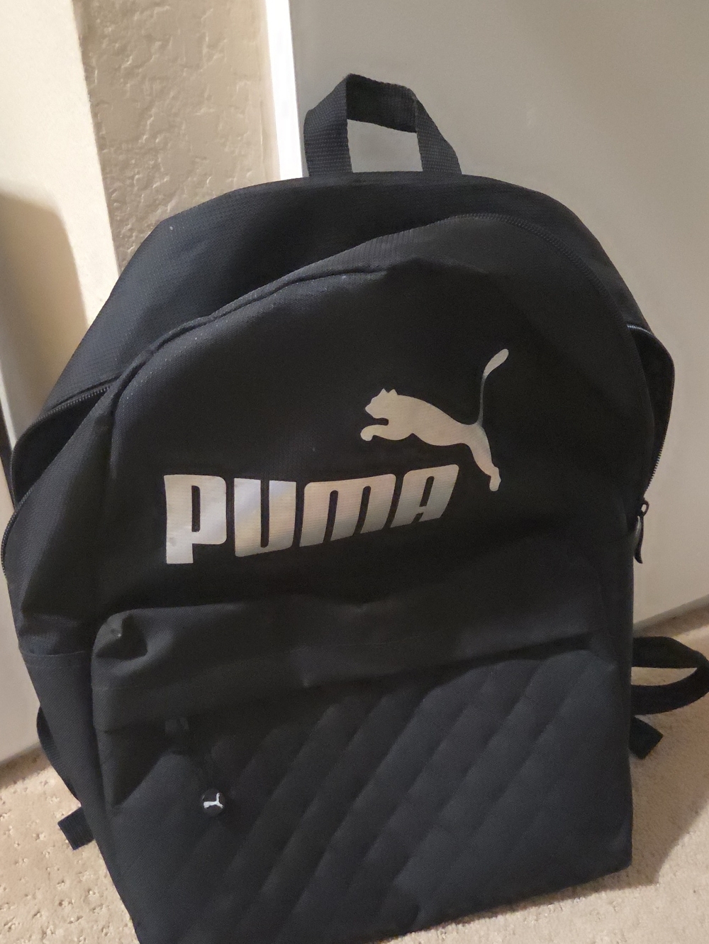 Puma Black Backpack with White Logo